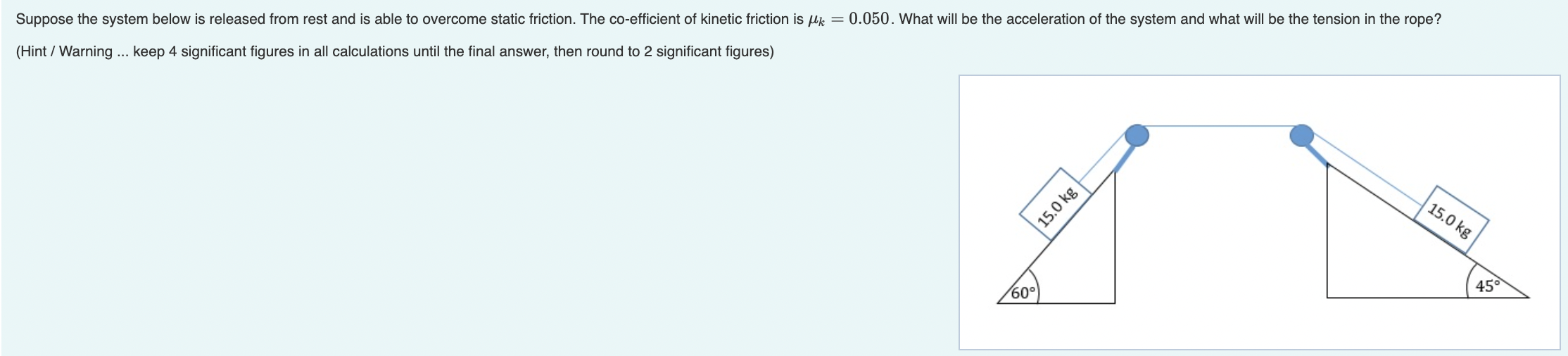 Solved Suppose the system below is released from rest and is | Chegg.com