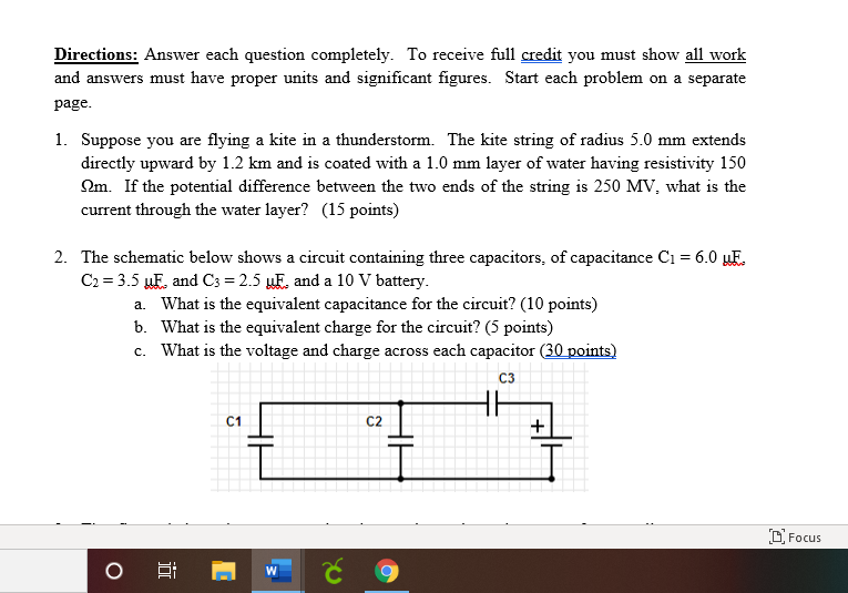 Solved Directions: Answer Each Question Completely. To | Chegg.com