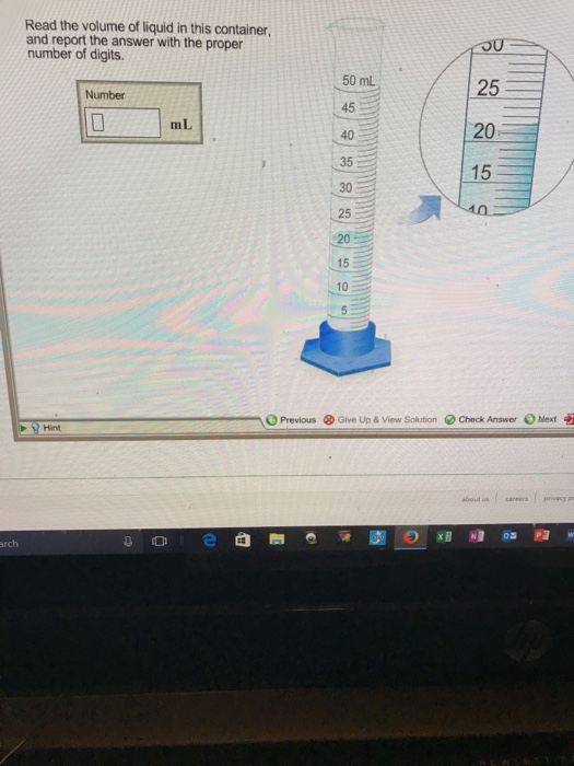 Solved Read the volume of liquid in this container, and | Chegg.com