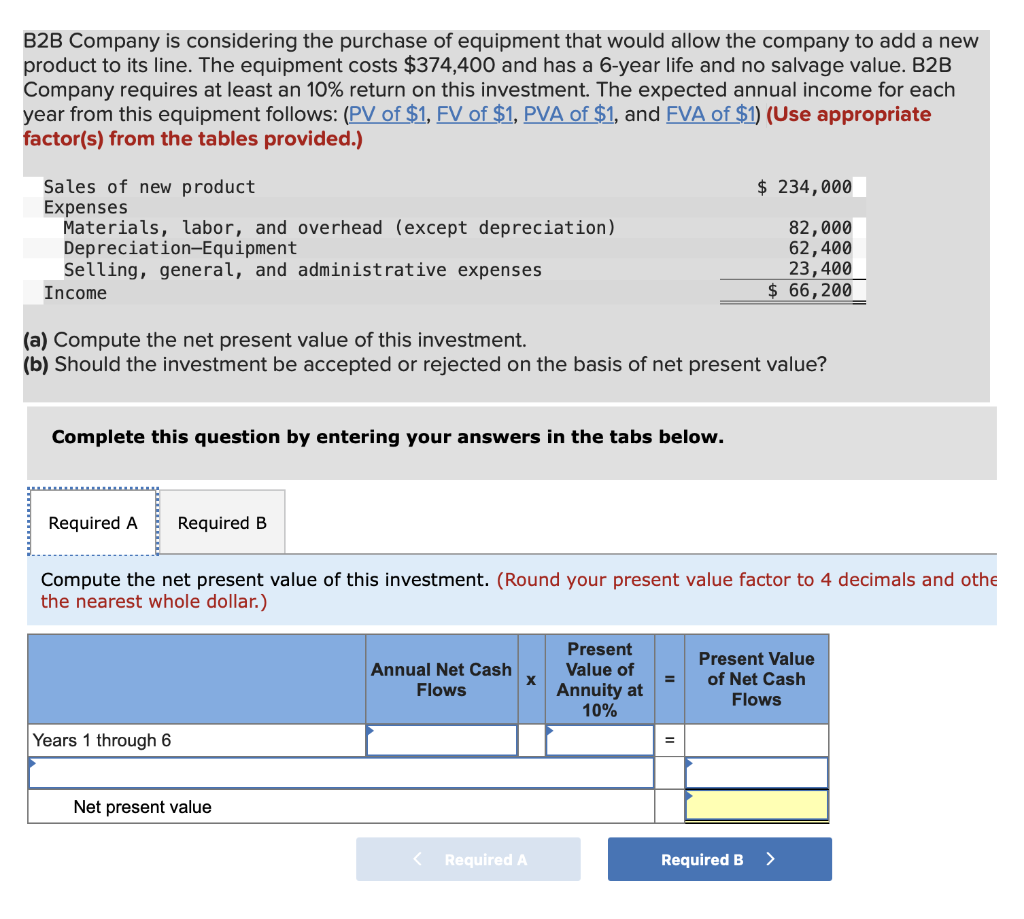 Solved B2B Company is considering the purchase of equipment