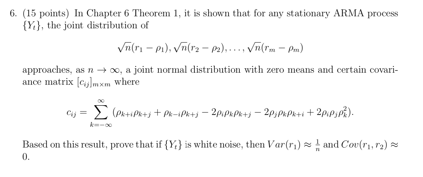 6. (15 points) In Chapter 6 Theorem 1, it is shown | Chegg.com