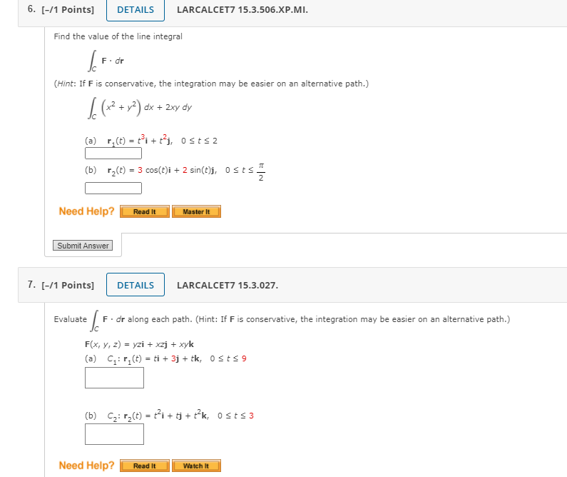 Solved 6. [-/1 Points] DETAILS LARCALCET7 15.3.506.XP.MI. | Chegg.com