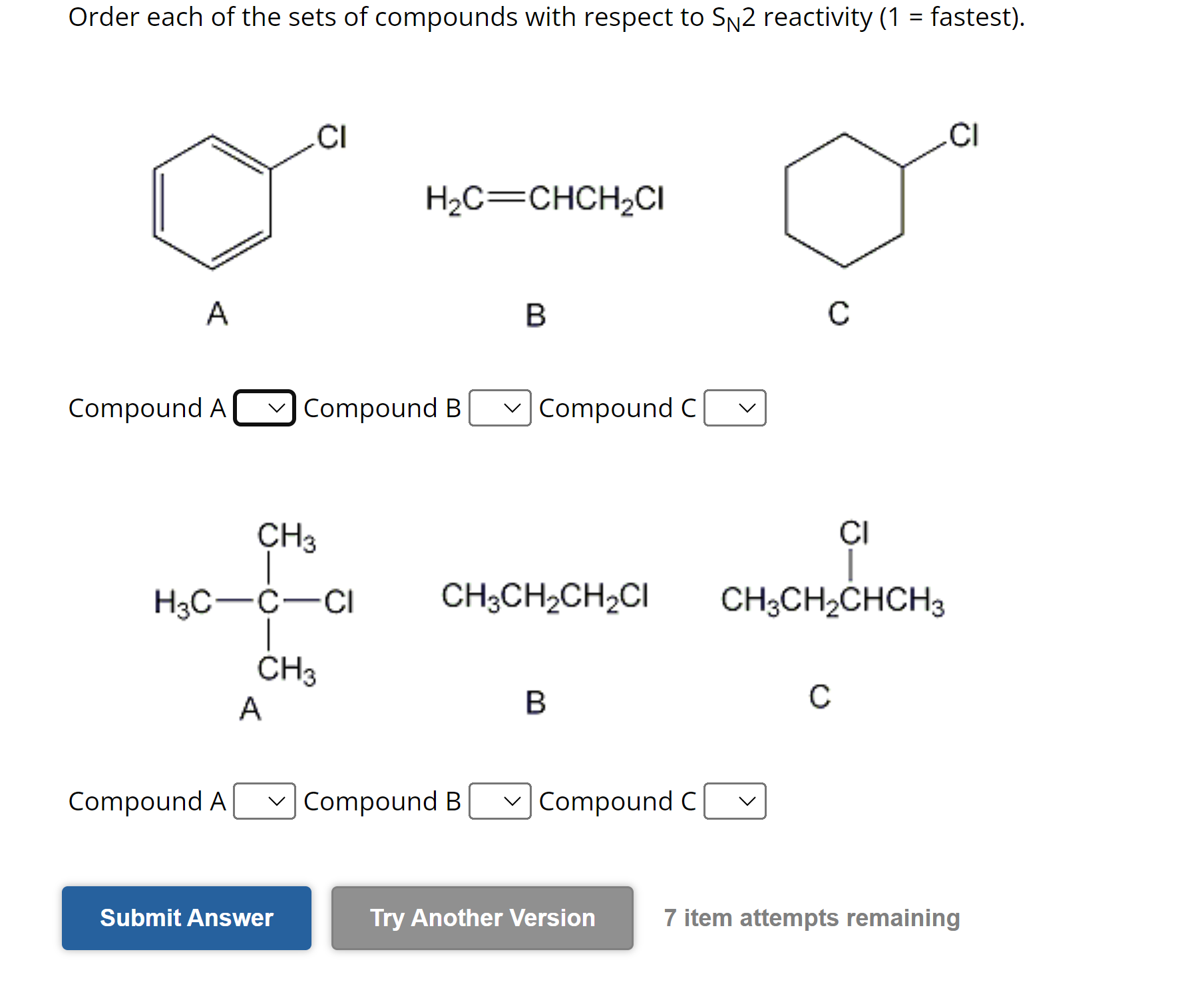 Order Each Of The Sets Of Compounds With Respect To | Chegg.com