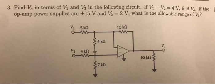 Solved 1. Determine both the gain and the output voltage of | Chegg.com