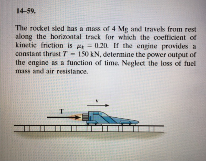 Solved 1459. The rocket sled has a mass of 4 Mg and travels