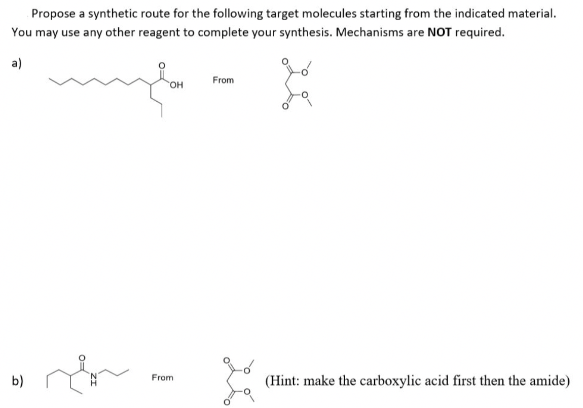Solved Propose a synthetic route for the following target | Chegg.com