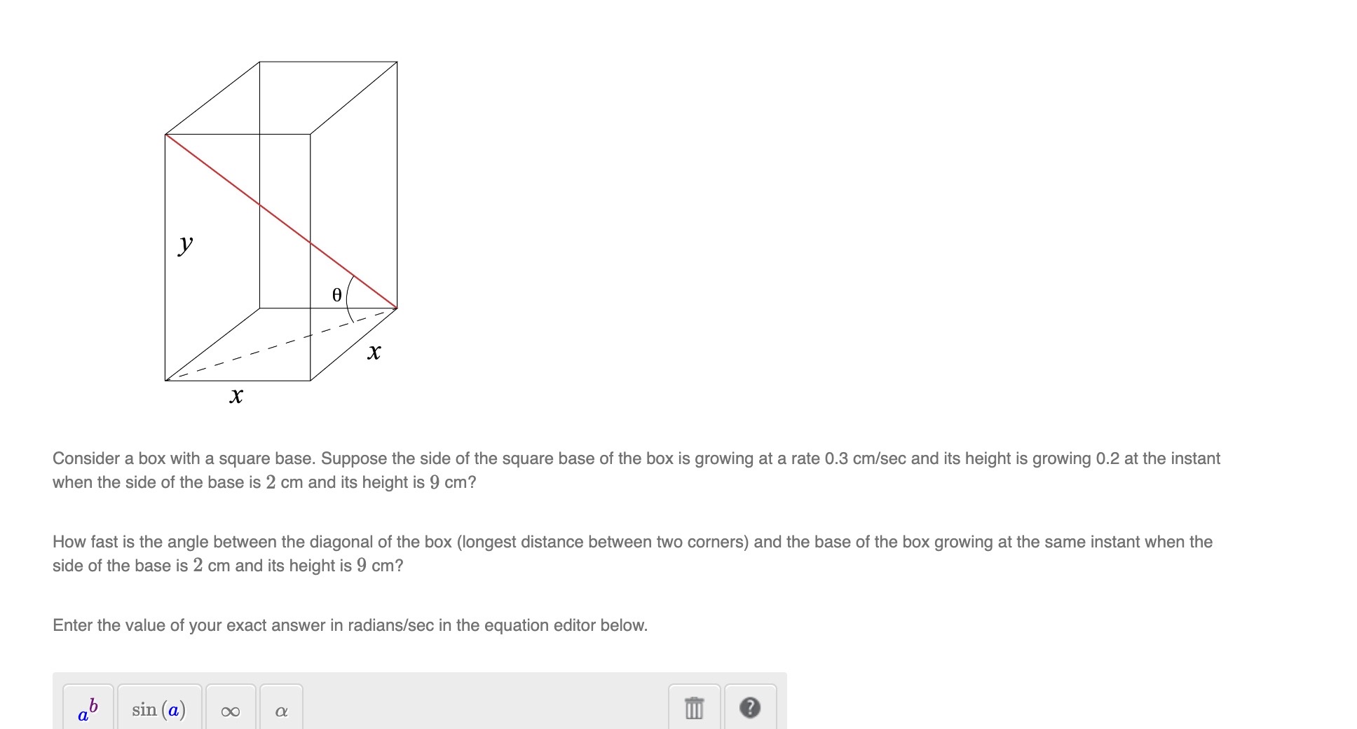 Solved Consider a box with a square base. Suppose the side