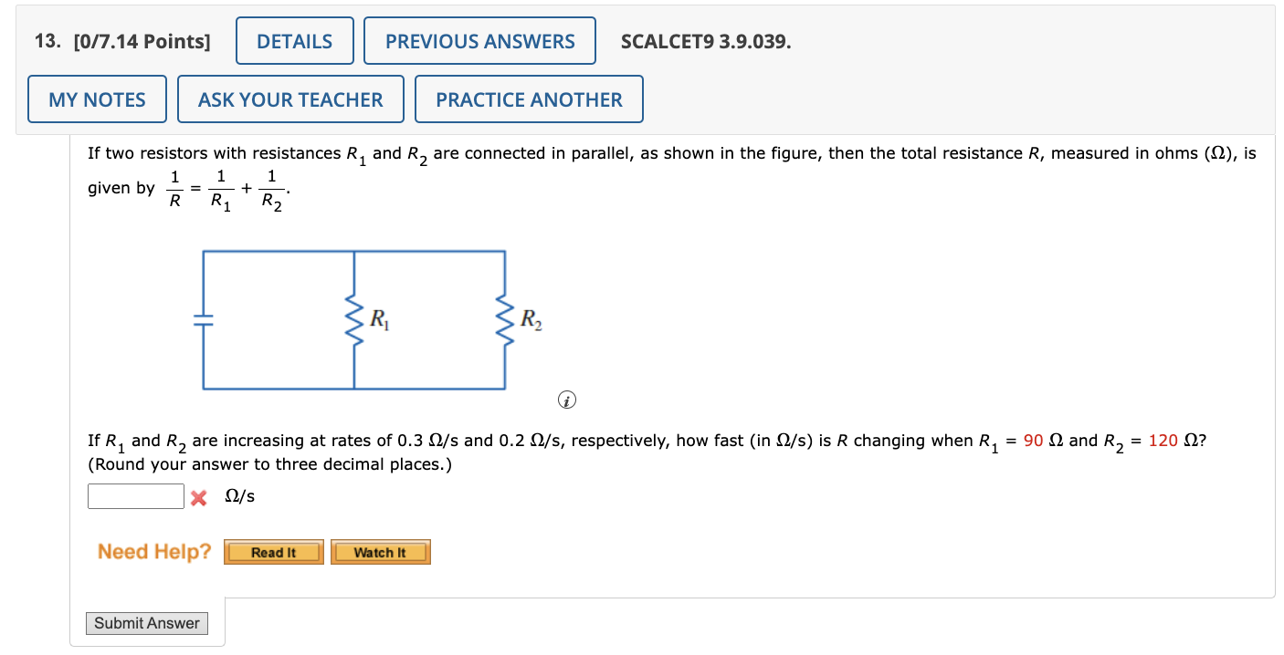 Solved If Two Resistors With Resistances R1 And R2 Are | Chegg.com