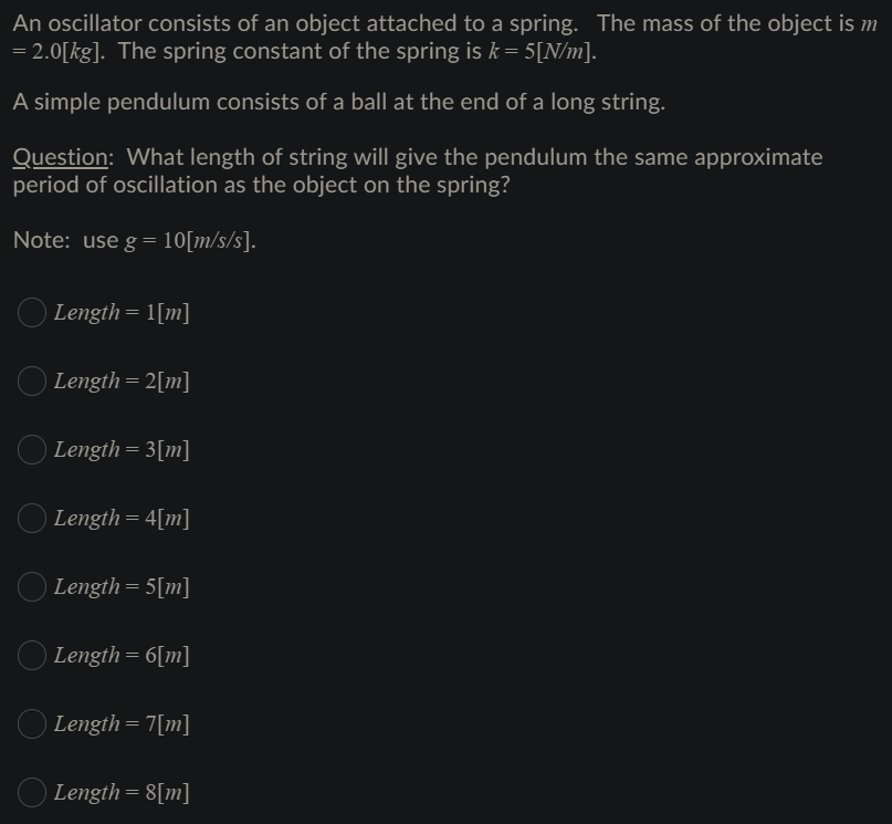 Solved An oscillator consists of an object attached to a | Chegg.com