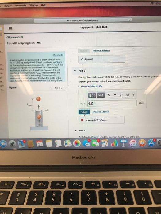 Solved @ sessionr Physics 151, Fall 2018 Homework Fun with a | Chegg.com