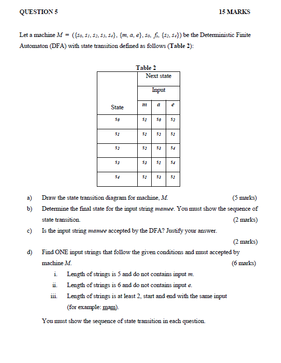 Solved Questions 15 Marks Let A Machine M 50 51 52 Chegg Com
