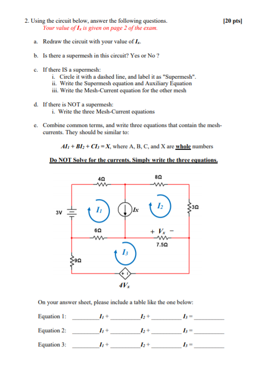 Solved 2. Using The Circuit Below, Answer The Following | Chegg.com