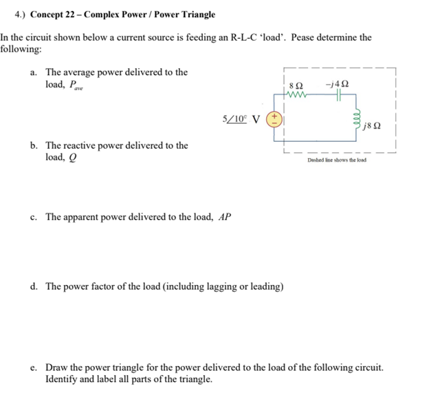 Solved 4.) Concept 22 - Complex Power / Power Triangle In | Chegg.com