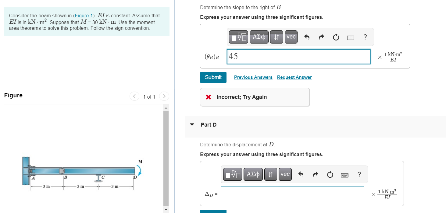Solved Part D Determine the displacement at D. Express your