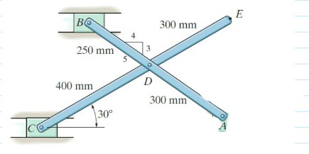 Solved At E, ﻿the velcity vector is orientated 48 ﻿deg | Chegg.com