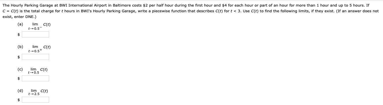 Solved The Hourly Parking Garage at BWI International | Chegg.com