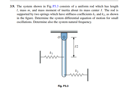 Solved 3.9. The system shown in Fig. P3.3 consists of a | Chegg.com