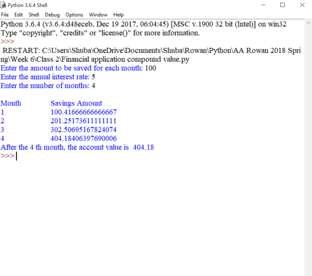 Solved (Python) Financial application (compound value): | Chegg.com