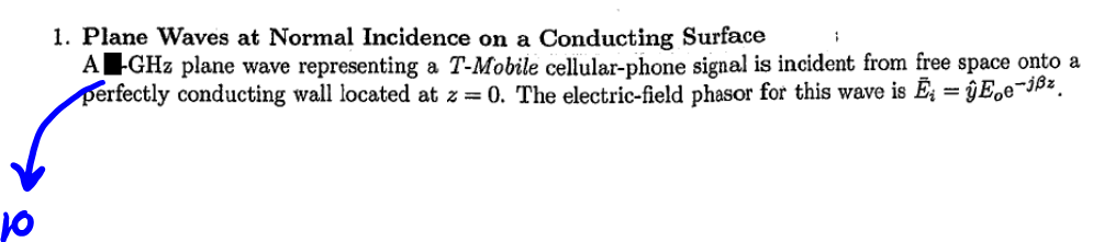 Solved 1. Plane Waves at Normal Incidence on a Conducting | Chegg.com