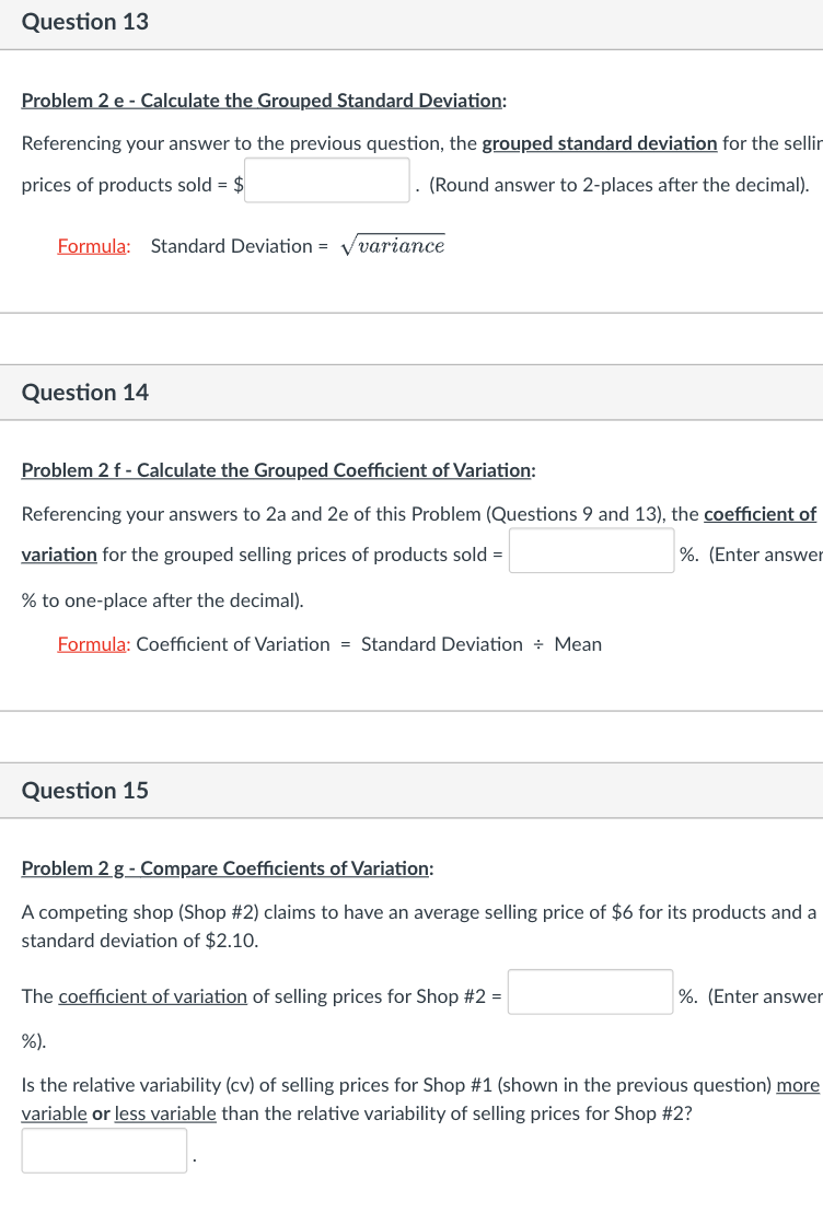 Solved Problem 2: Grouped Measures of Central Tendency \& | Chegg.com