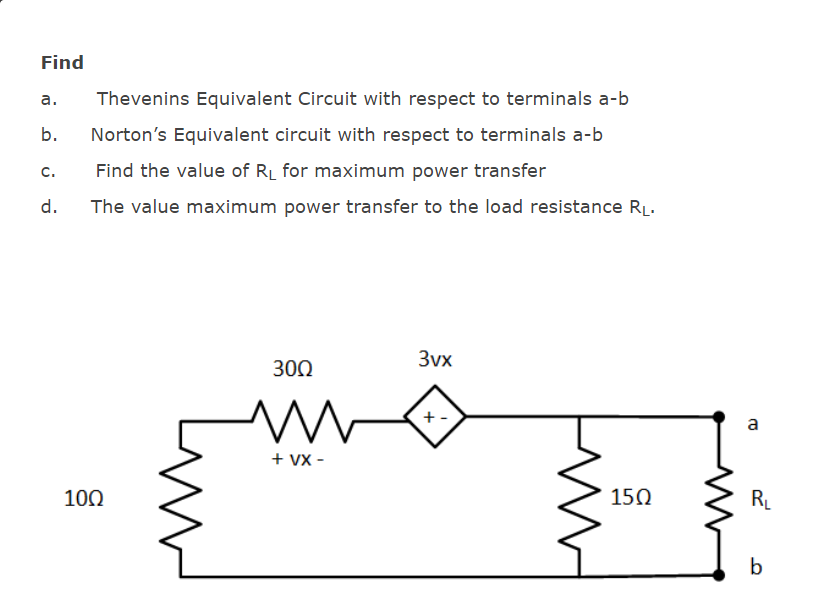 Solved Find A. B. Thevenins Equivalent Circuit With Respect | Chegg.com