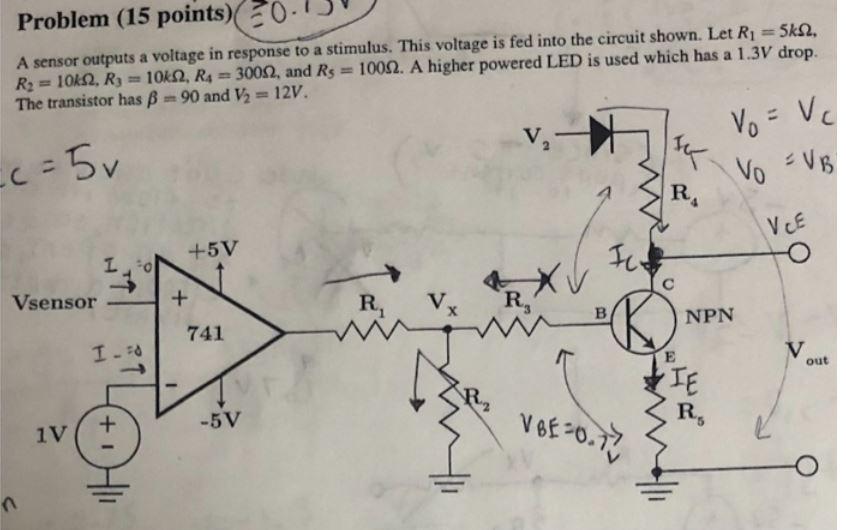 Solved Problem (15 Points)0 A Sensor Outputs A Voltage In 