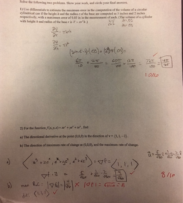 Solved Solve the following two problems. Show your work, and | Chegg.com