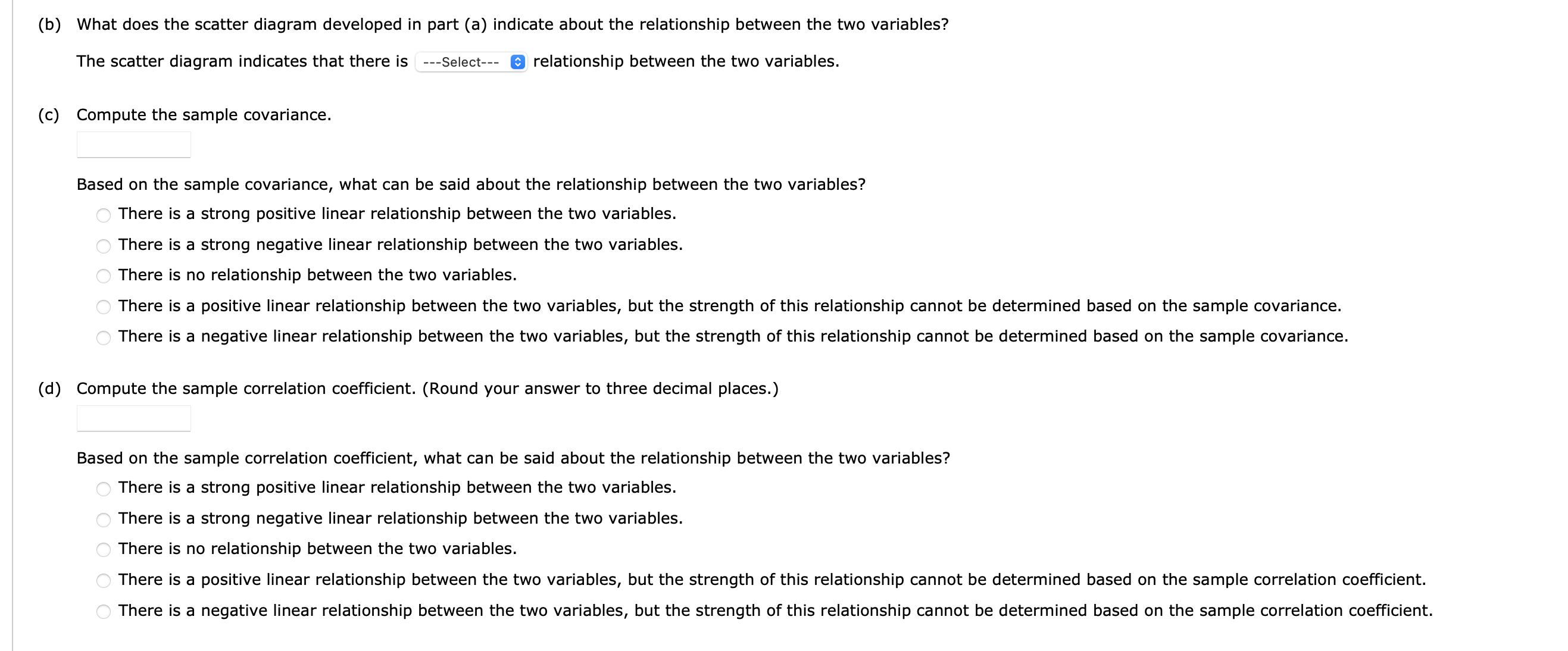 Solved (b) What does the scatter diagram developed in part | Chegg.com