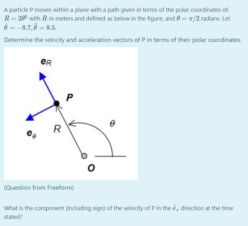 Solved A Particle P Moves Within A Plane With A Path Give Chegg Com