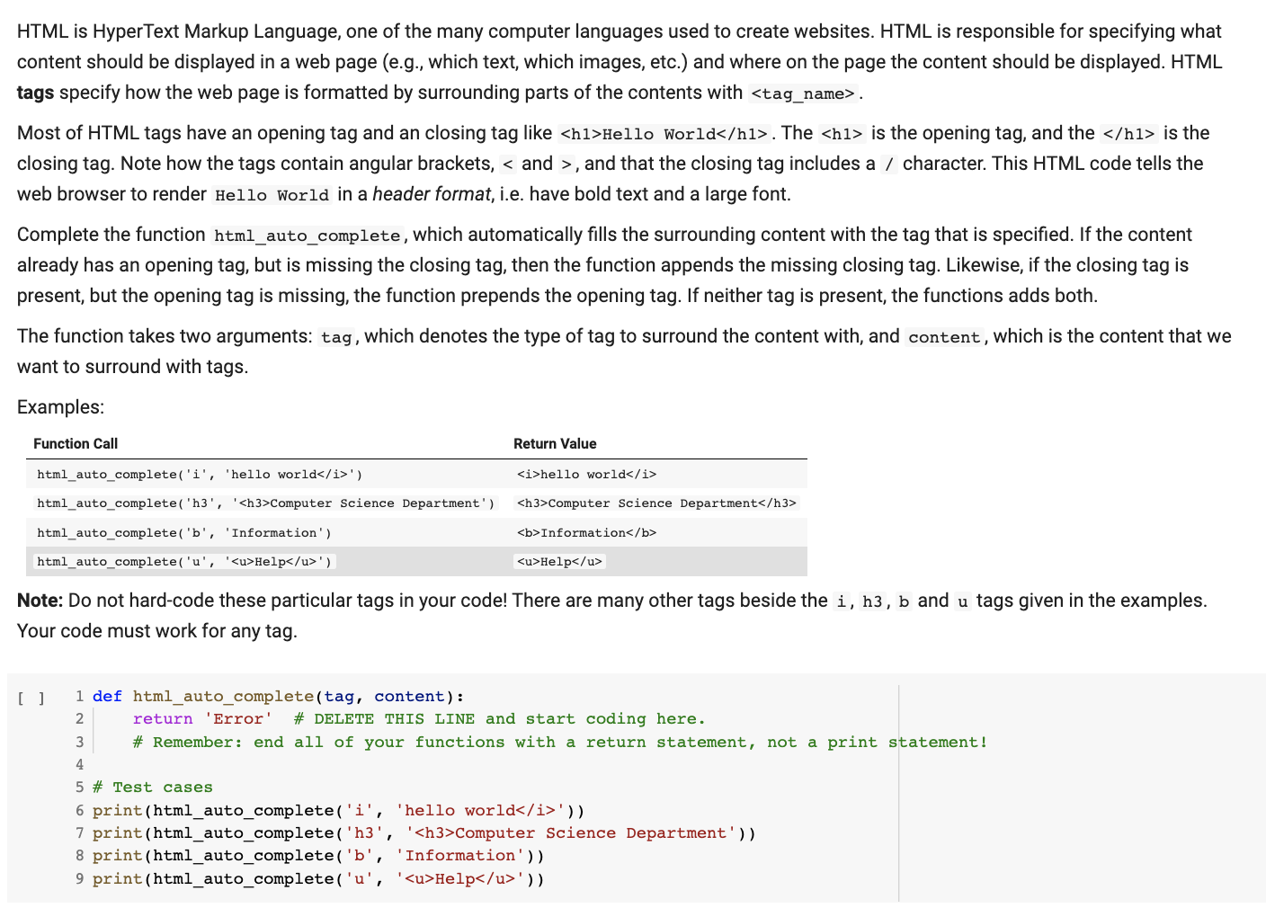 Solved HTML is HyperText Markup Language, one of the many | Chegg.com
