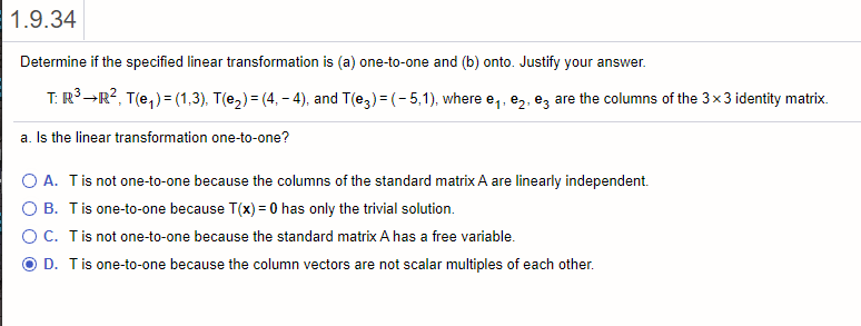 Solved 1 9 1 Assume That T Is A Linear Transformation Fi Chegg Com