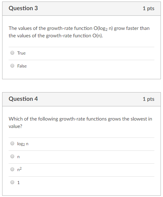 Solved Question 1 1 pts The analysis of an algorithm must | Chegg.com