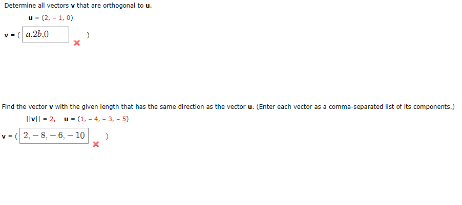 Solved Determine all vectors v that are orthogonal to u. u = | Chegg.com