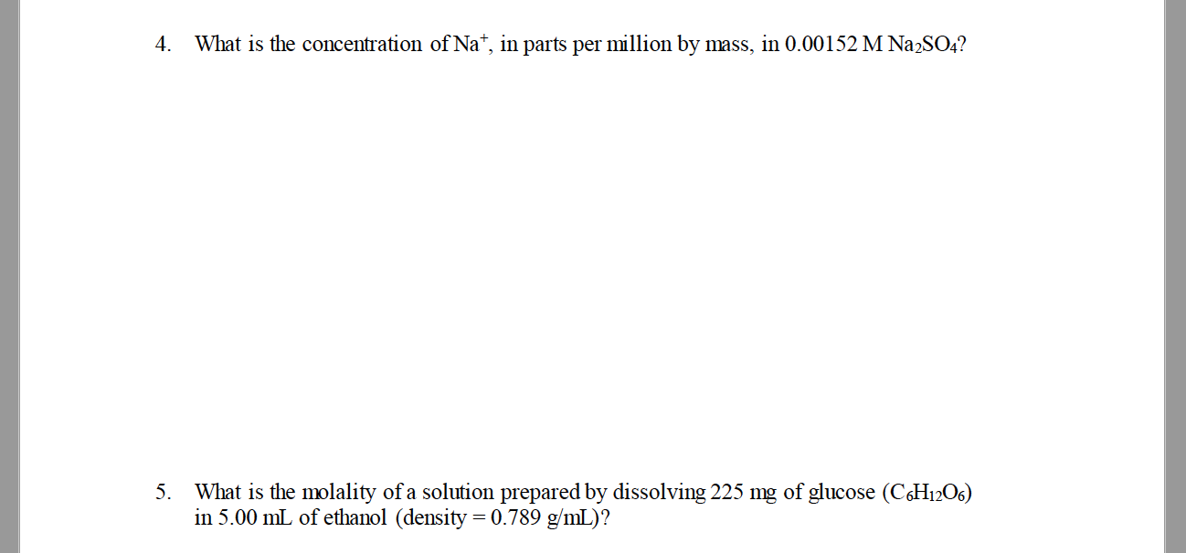 Solved 4. What Is The Concentration Of Nat, In Parts Per 