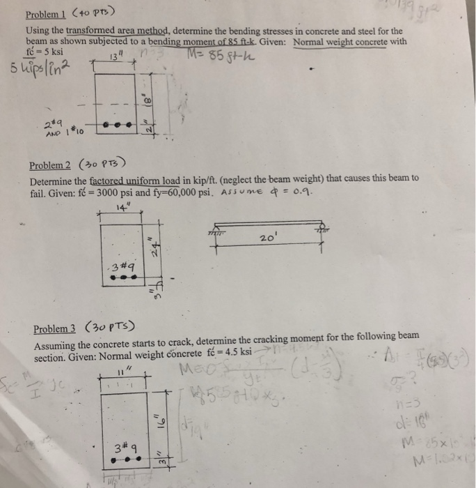 Solved Problem 1 (t0 Pr>) Using the transformed area method, | Chegg.com