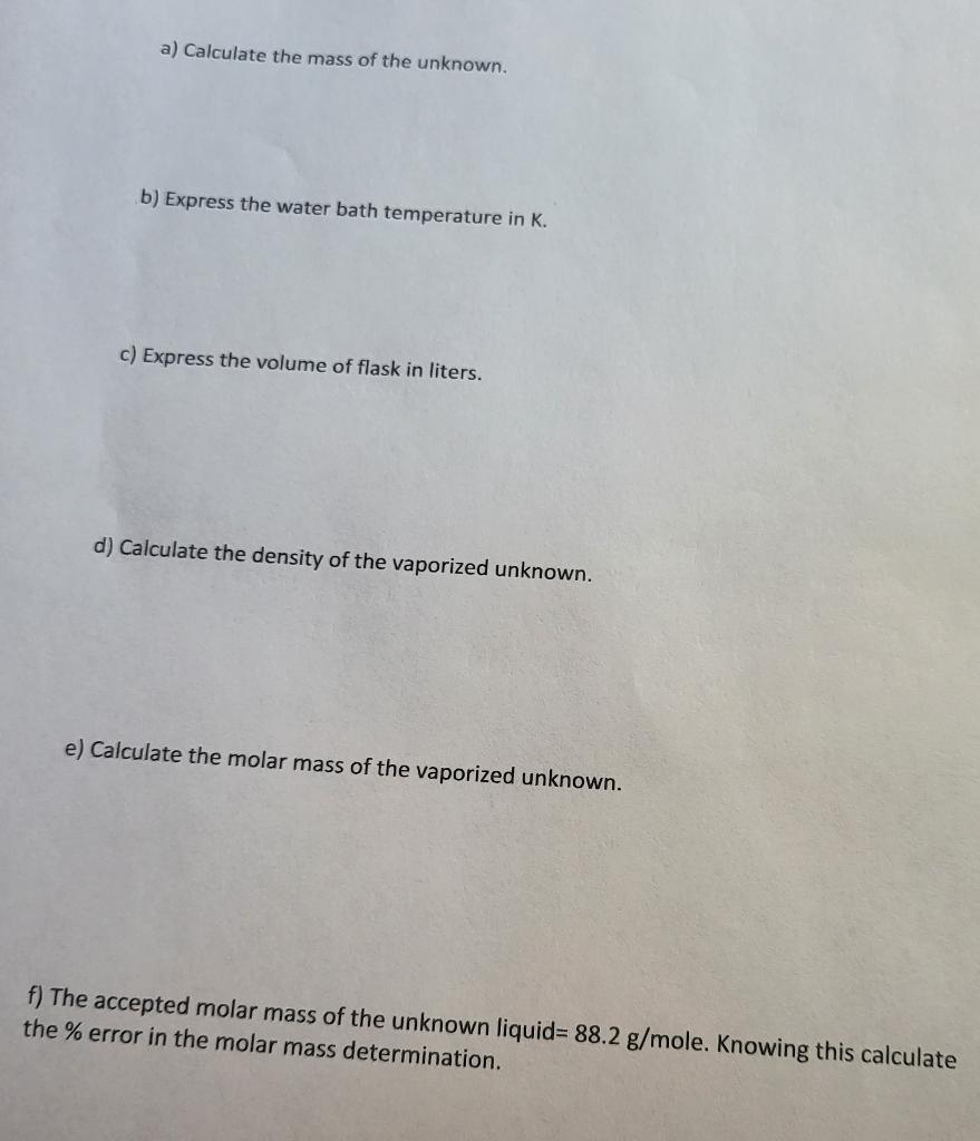 Solved 2) A student following the procedure of this | Chegg.com