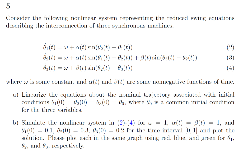 Solved Consider the following nonlinear system representing | Chegg.com