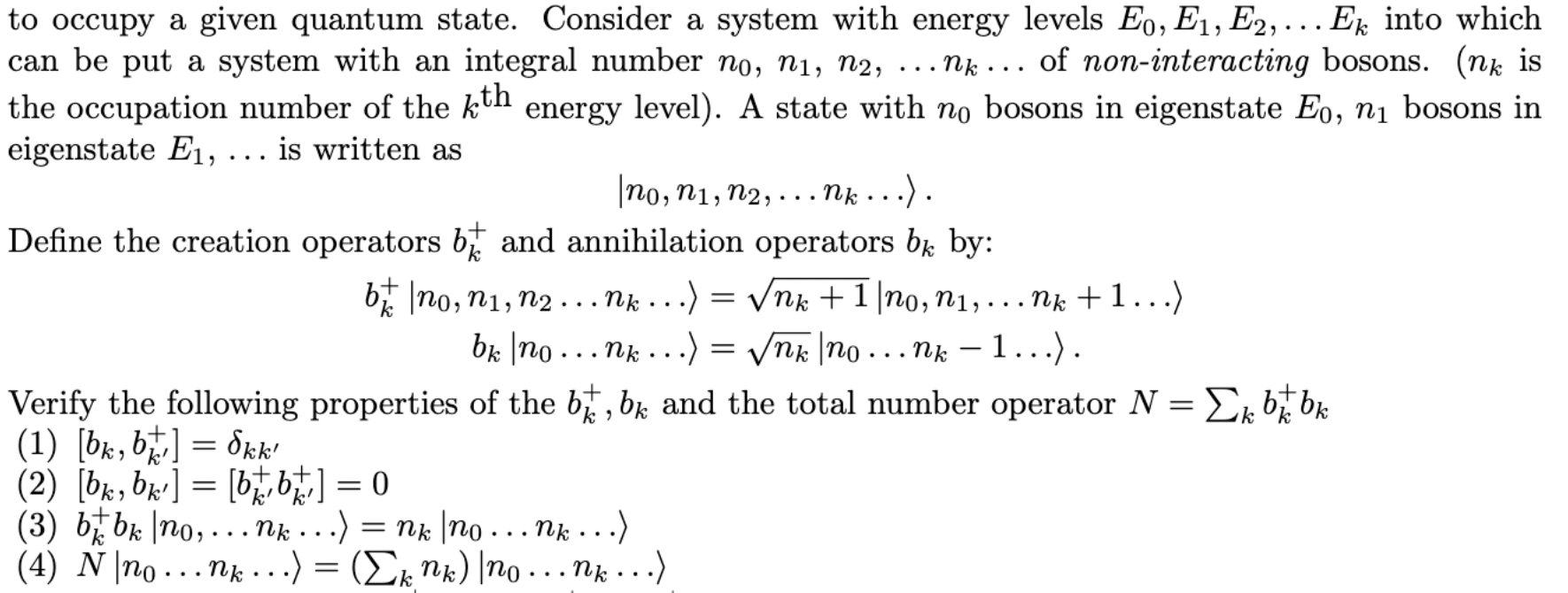 Solved o occupy a given quantum state. Consider a system | Chegg.com