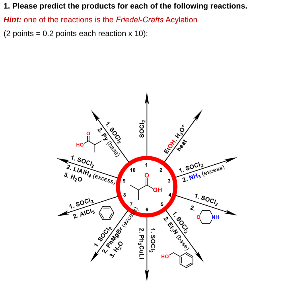 Solved Please Predict The Products For Each Of The Chegg Com