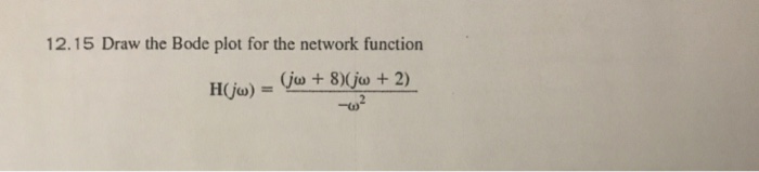 Solved 12.15 Draw the Bode plot for the network function | Chegg.com
