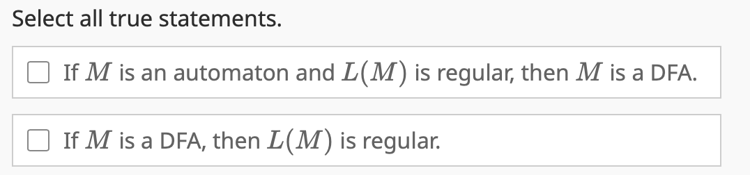 Solved Select all true statements. If \\( M \\) is an | Chegg.com