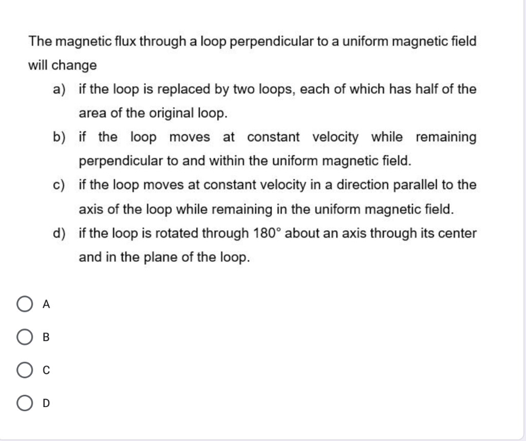 Solved The magnetic flux through a loop perpendicular to a | Chegg.com