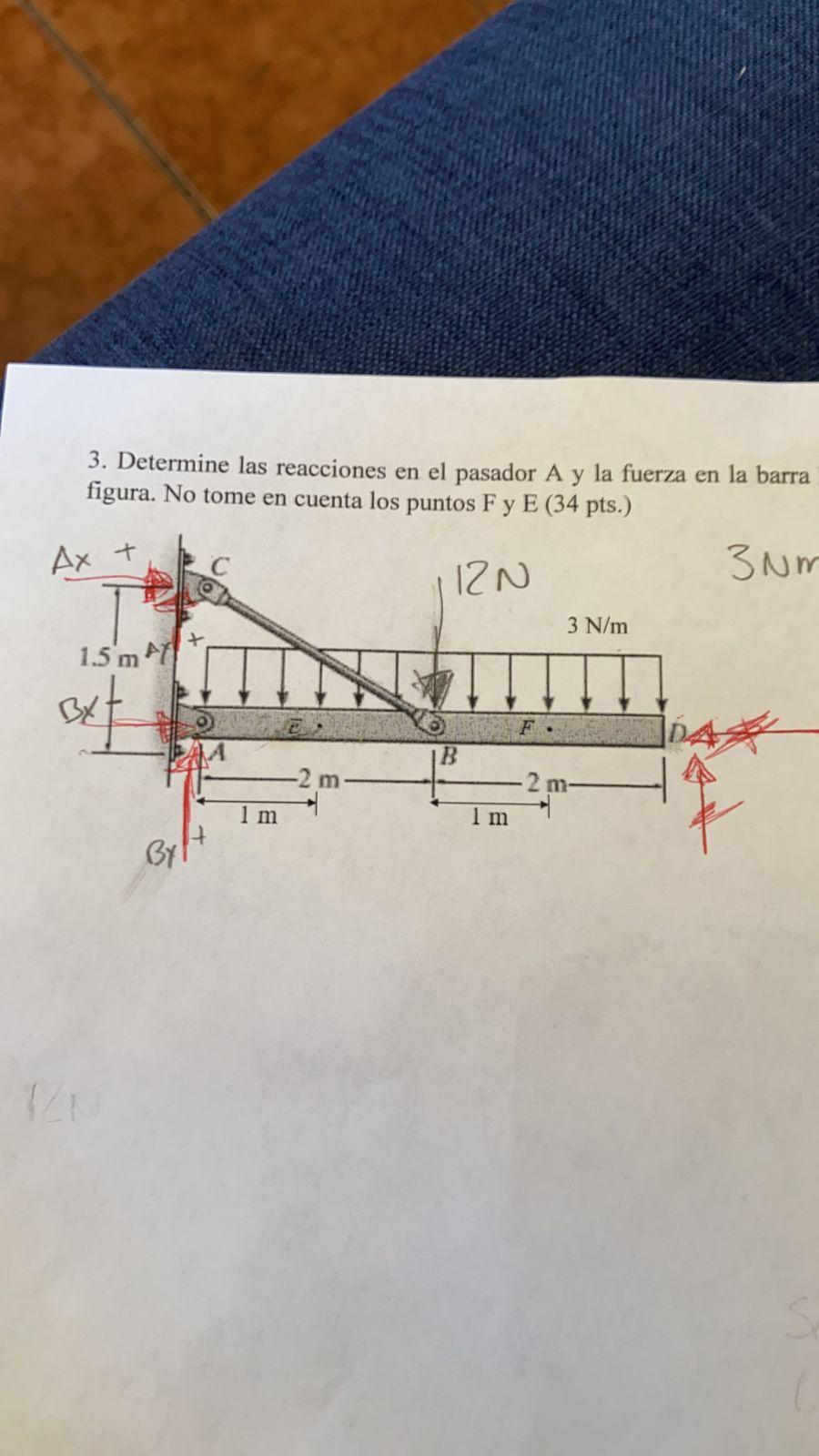 Solved Determine the pin reactions in bar BC of the assembly | Chegg.com