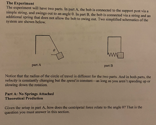 Solved The Experiment The experiment will have two parts. In | Chegg.com