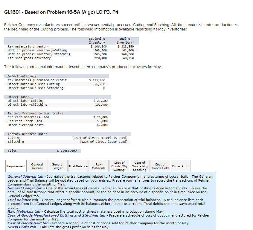 Solved Gl1601 - ﻿based On Problem 16-5a (algo) ﻿lo P3, 