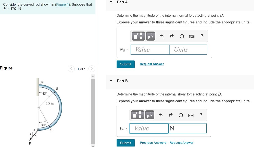 Solved Part A Consider the curved rod shown in (Figure 1). | Chegg.com