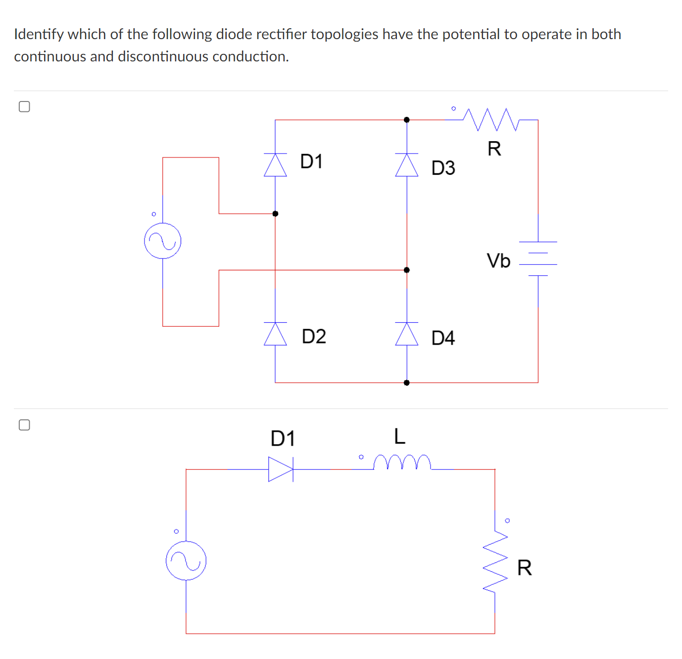 Solved Identify which of the following diode rectifier