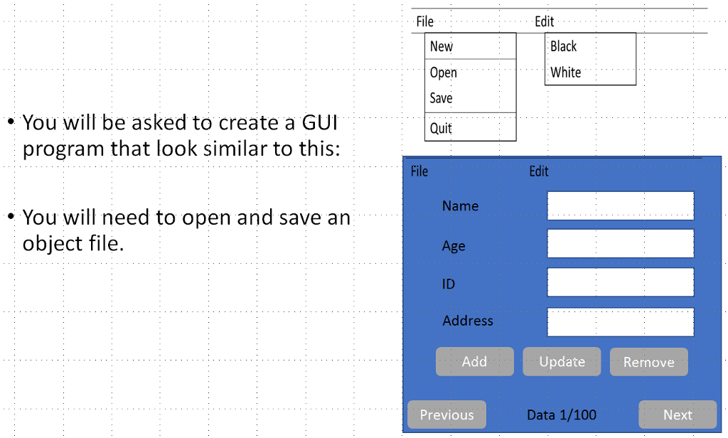 JAVA GUI BY SWING, please help me. the deadline | Chegg.com