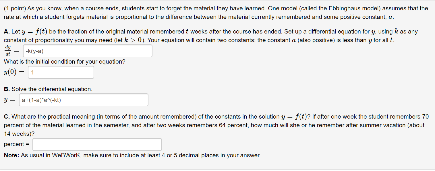 Solved (1 point) As you know, when a course ends, students | Chegg.com