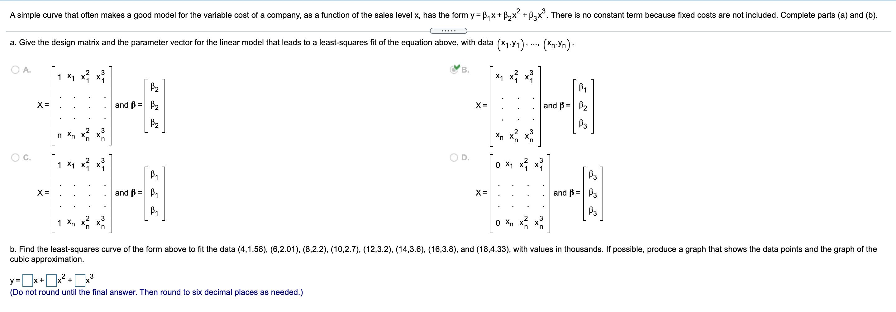 Solved A simple curve that often makes a good model for the